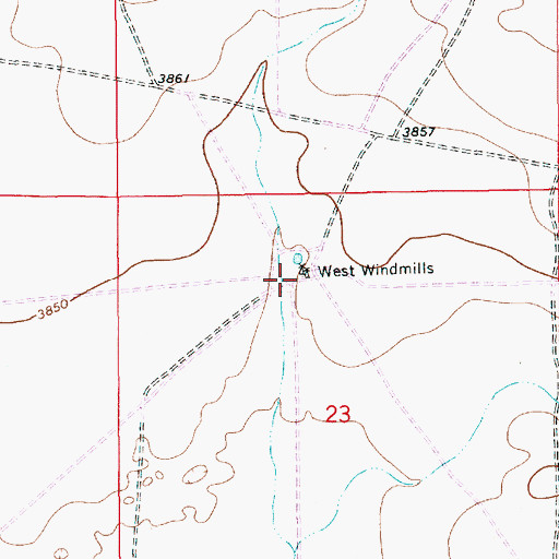 Topographic Map of 10719 Water Well, NM