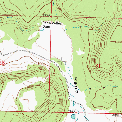 Topographic Map of Penn Valley, AZ