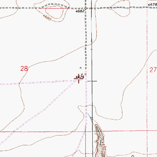 Topographic Map of 10570 Water Well, NM