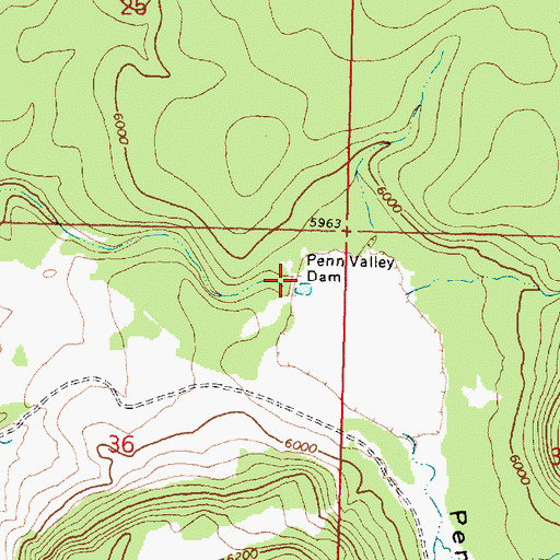 Topographic Map of Penn Valley Dam, AZ