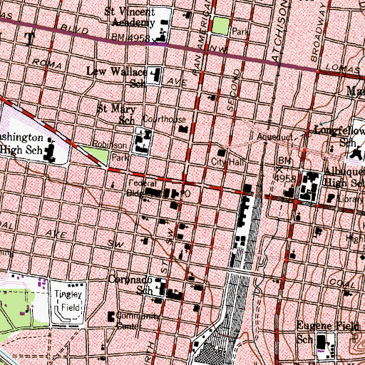 Topographic Map of University of New Mexico Bureau of Business and Economic Research Data B, NM