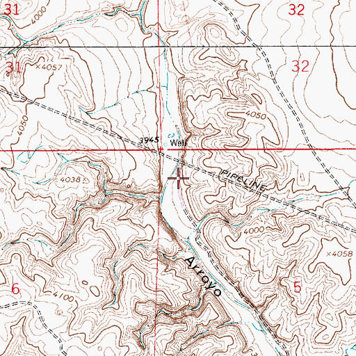 Topographic Map of 10000 Water Well, NM