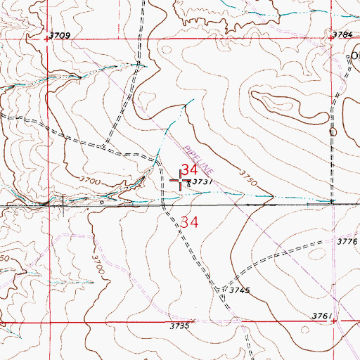 Topographic Map of 10749 Water Well, NM