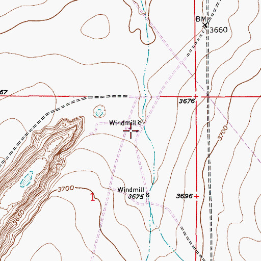 Topographic Map of 10832 Water Well, NM