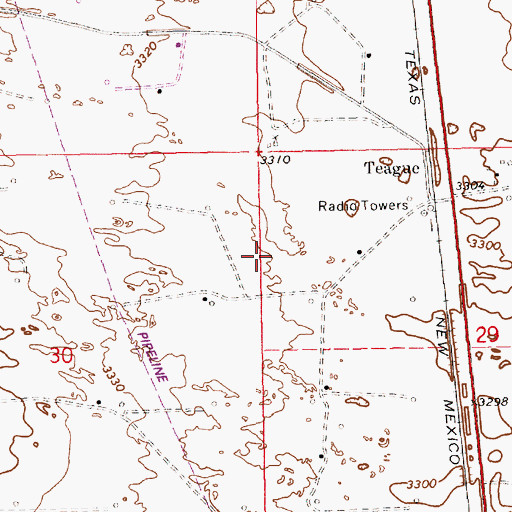 Topographic Map of 10538 Water Well, NM