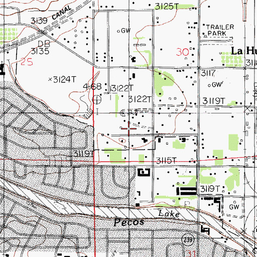 Topographic Map of 10200 Water Well, NM