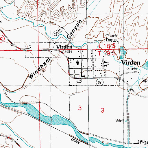 Topographic Map of Virden Weather Station, NM