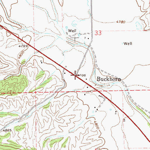 Topographic Map of Buckhorn Weather Station, NM