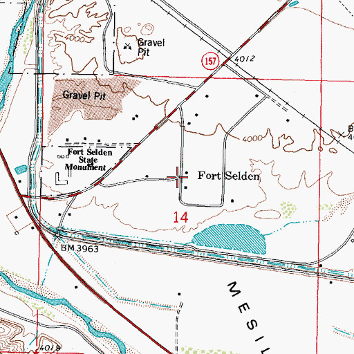 Topographic Map of Bartlett-Garcia Conde Initial Survey Point Historical Marker, NM
