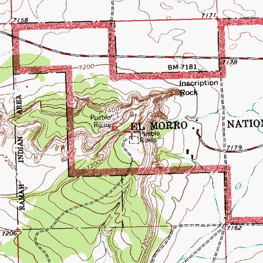 Topographic Map of Lava Beds Historical Marker, NM