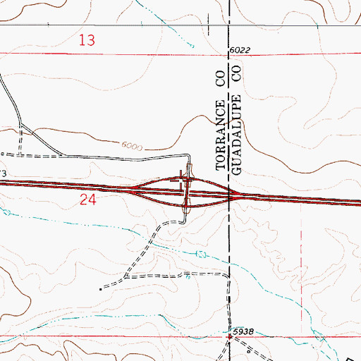 Topographic Map of Trail of the Forty-niners Historical Marker, NM