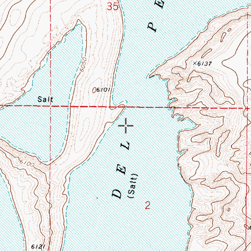 Topographic Map of Salt Lakes Historical Marker, NM
