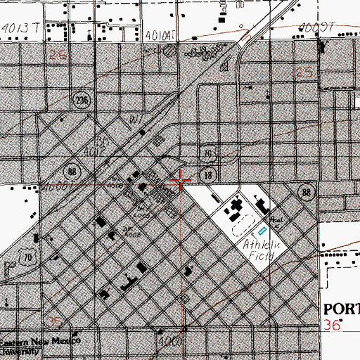 Topographic Map of Portales Historical Marker, NM