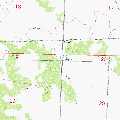 Topographic Map of 10291 Water Well, NM