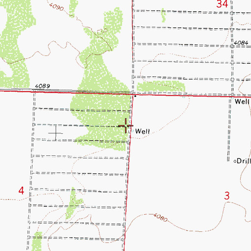 Topographic Map of 01474 Water Well, NM