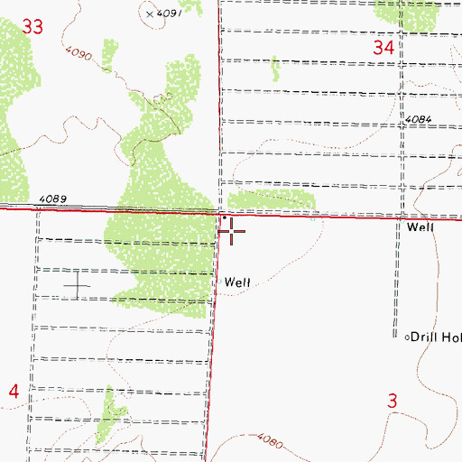 Topographic Map of 10252 Water Well, NM