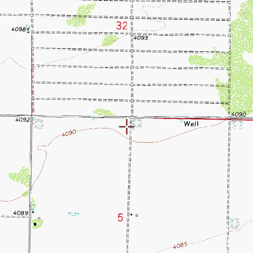Topographic Map of 10261 Water Well, NM