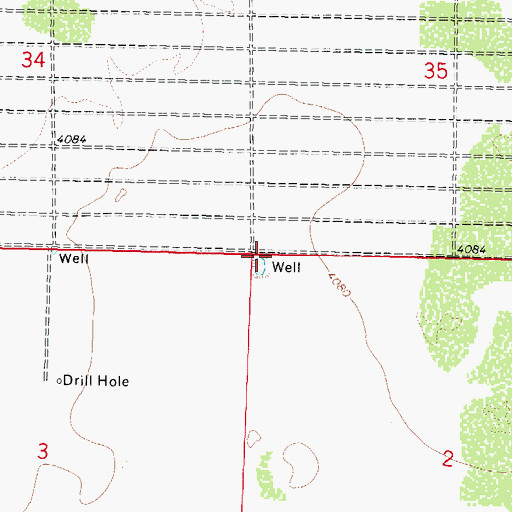 Topographic Map of 10250 Water Well, NM