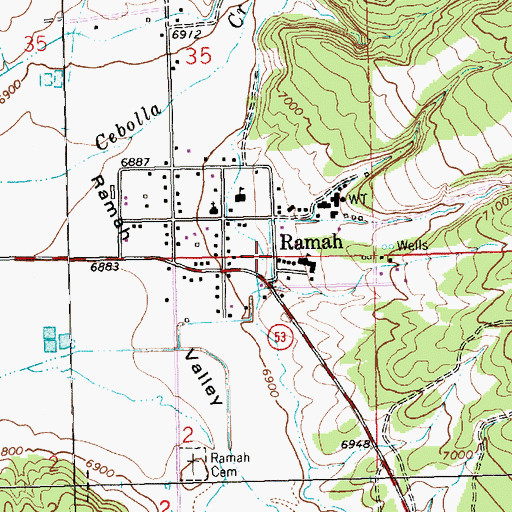 Topographic Map of Ramah Weather Station, NM