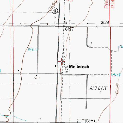 Topographic Map of McIntosh Weather Station, NM