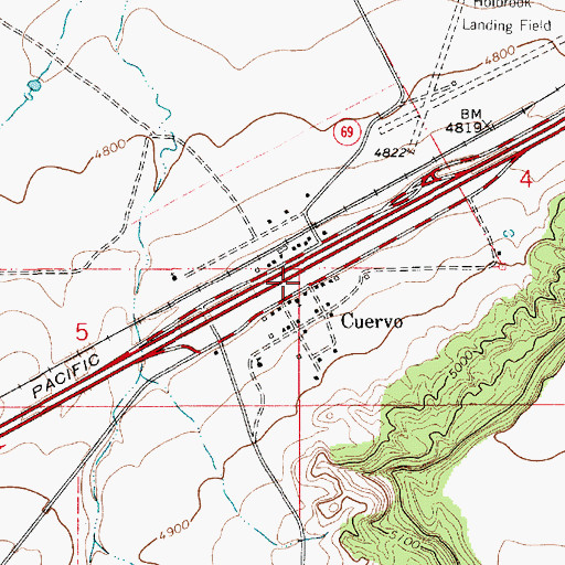 Topographic Map of Cuervo Weather Station, NM