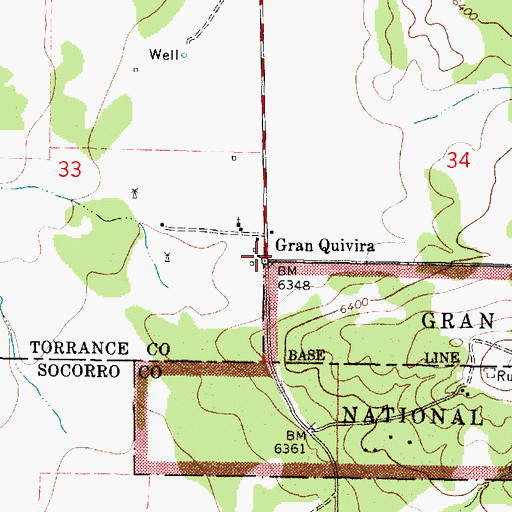Topographic Map of Gran Quivera Weather Station, NM