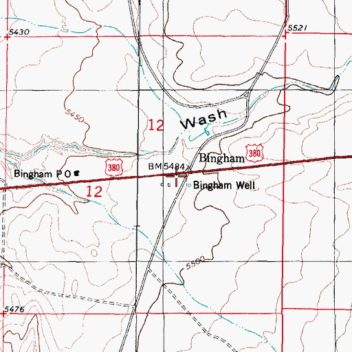 Topographic Map of Bingham Weather Station, NM