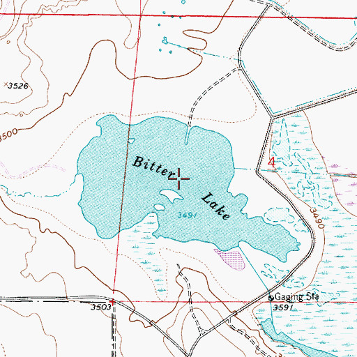 Topographic Map of Bitter Lakes Weather Station, NM