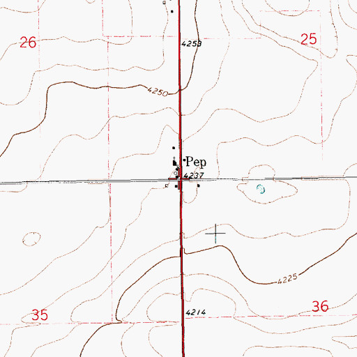Topographic Map of Pep Weather Station, NM