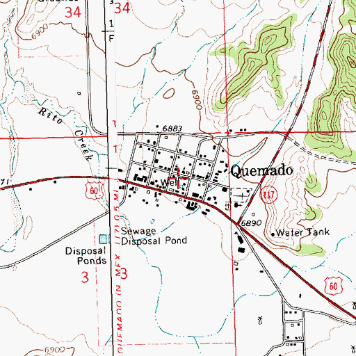 Topographic Map of Quemado Weather Station, NM