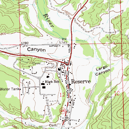 Topographic Map of Reserve Weather Station, NM