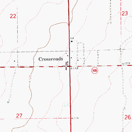 Topographic Map of Crossroads Weather Station, NM