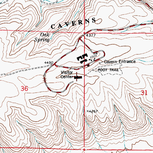 Topographic Map of Carlsbad Caverns Weather Station, NM