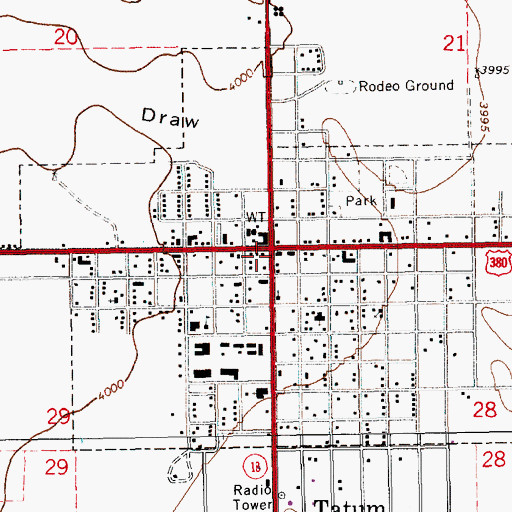Topographic Map of Tatum Weather Station, NM