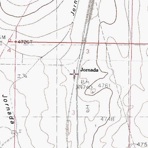 Topographic Map of Jornado Weather Station, NM
