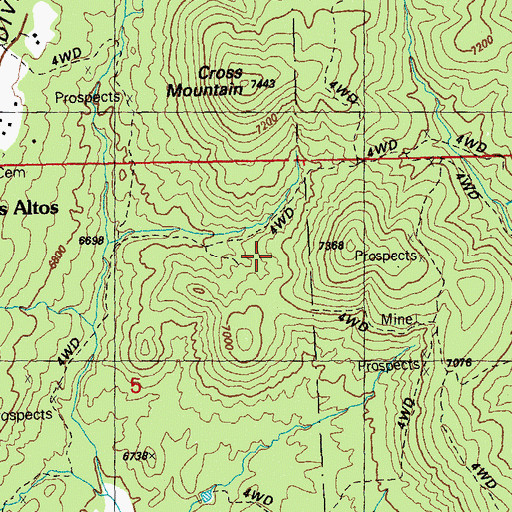 Topographic Map of Pinos Altos Weather Station, NM