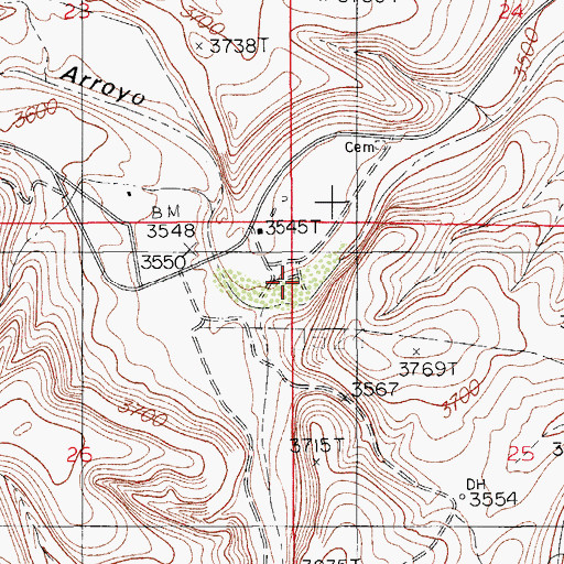 Topographic Map of 20033 Water Well, NM