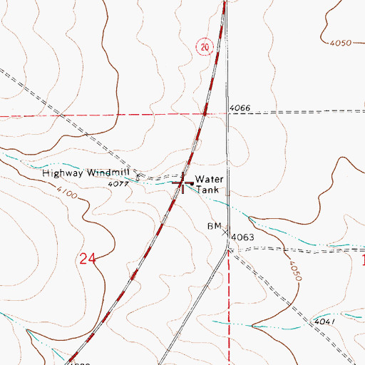 Topographic Map of 10085 Water Well, NM
