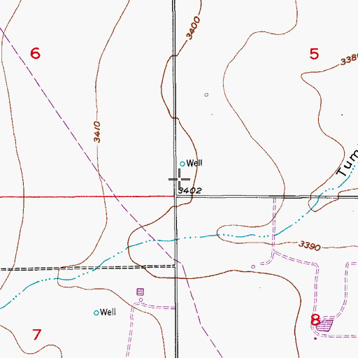 Topographic Map of 10119 Water Well, NM