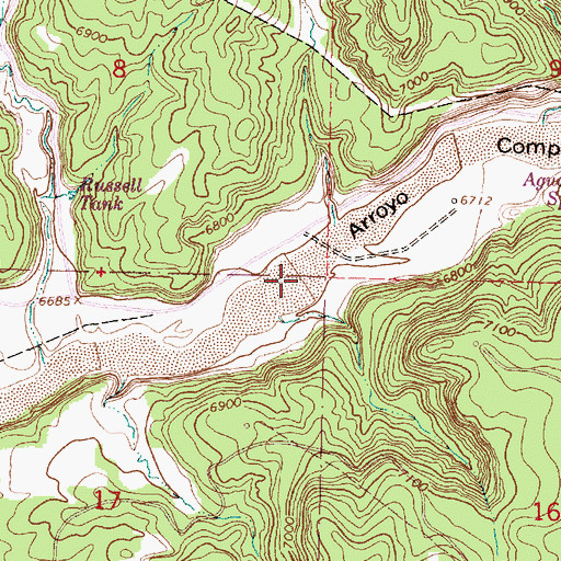 Topographic Map of Arroyo Campanero, NM