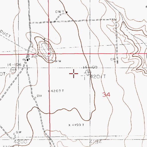 Topographic Map of 11078 Water Well, NM