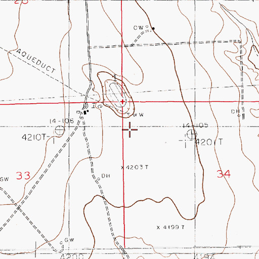 Topographic Map of 11076 Water Well, NM
