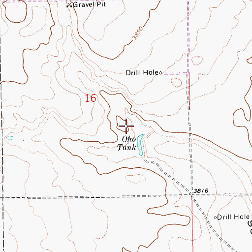 Topographic Map of 13562 Water Well, NM