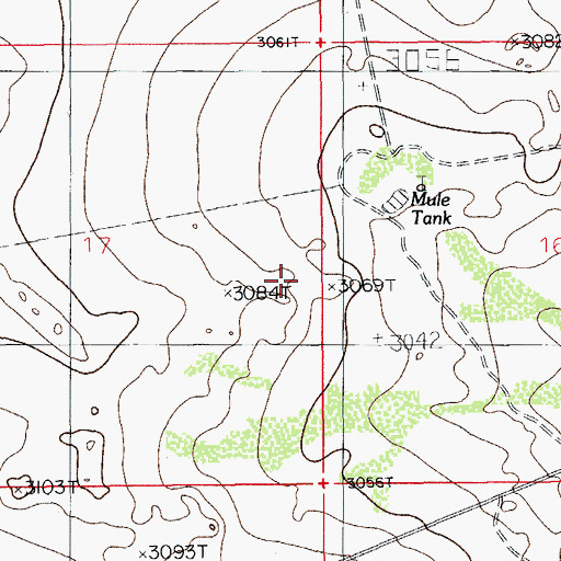 Topographic Map of 08035 Water Well, NM