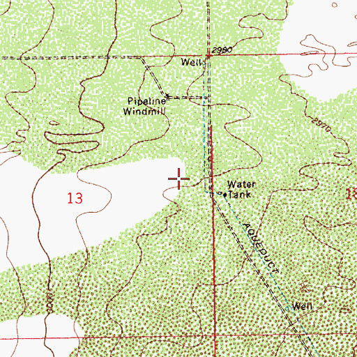 Topographic Map of 12958 Water Well, NM
