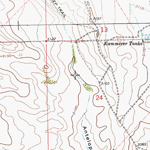 Topographic Map of 11605 Water Well, NM