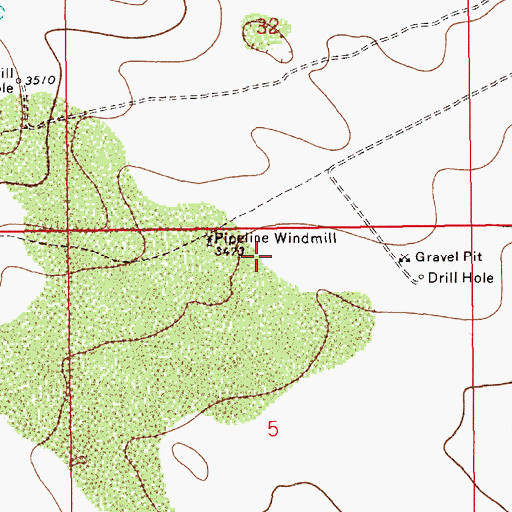 Topographic Map of 13631 Water Well, NM