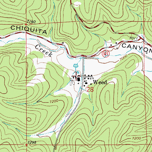 Topographic Map of Weed Cemetery, NM