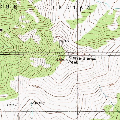 Topographic Map of Sierra Blanca Historical Marker, NM