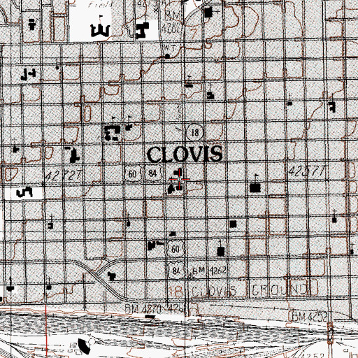 Topographic Map of Clovis Historical Marker, NM